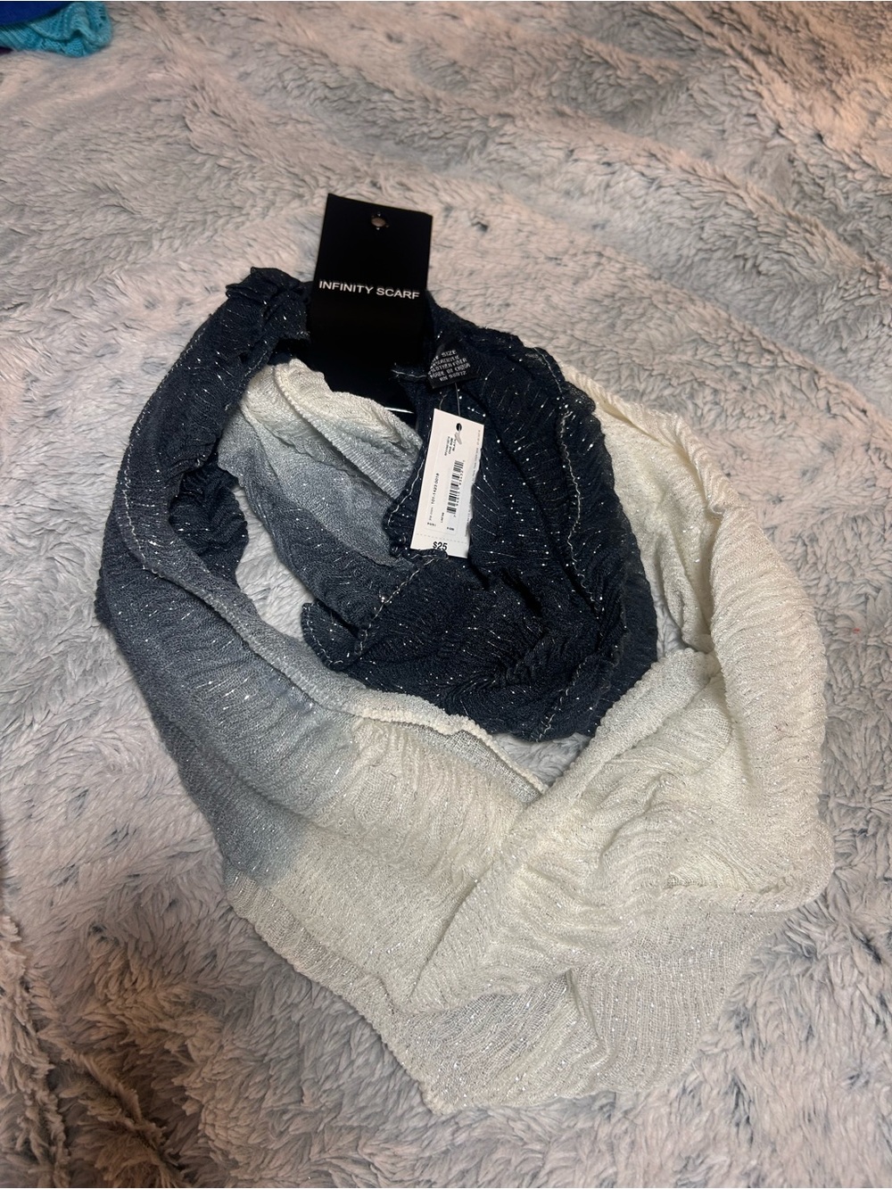 in Navy and Cream Metallic Ombre
